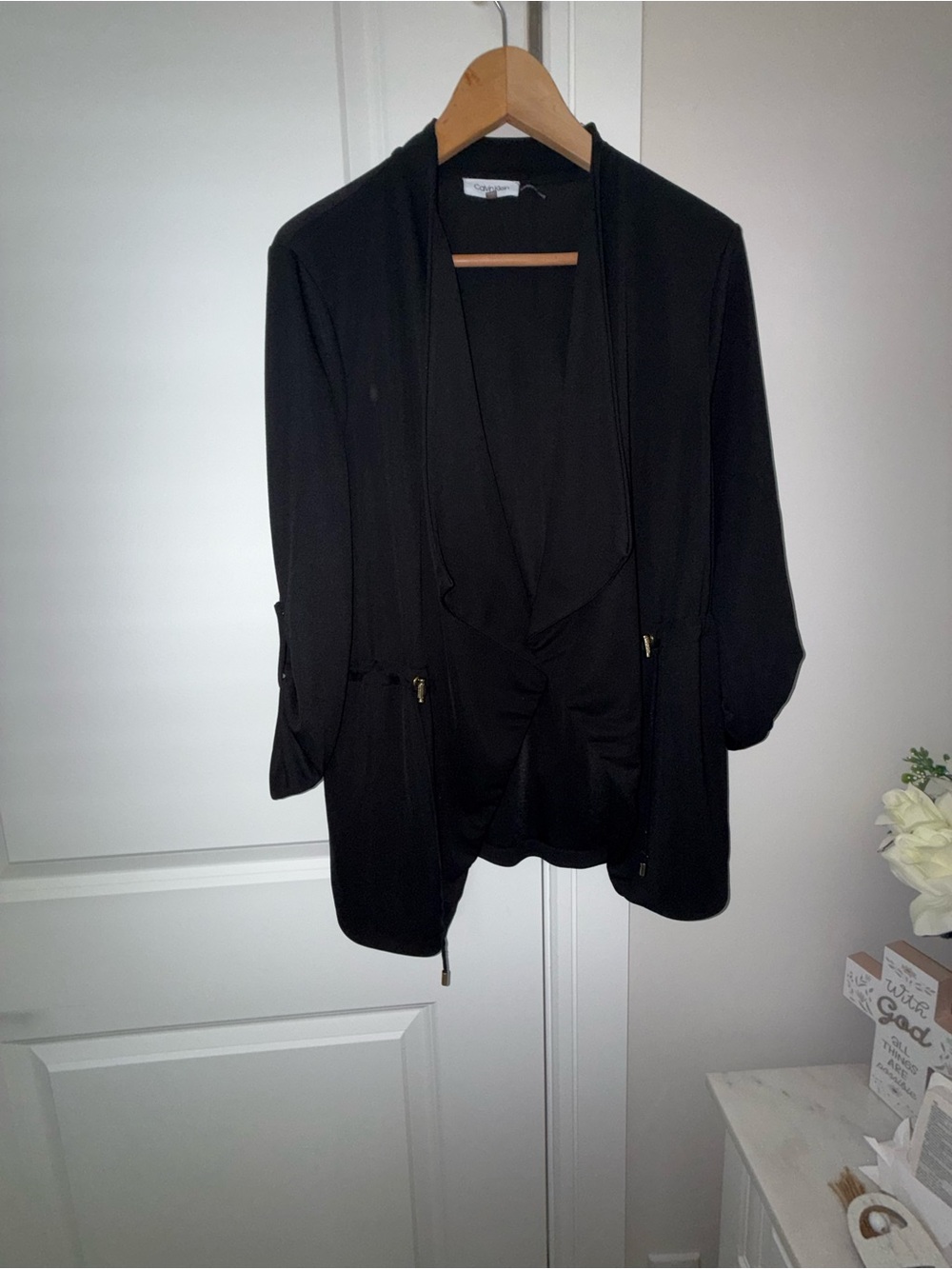 Calvin Klein Black Open-Front Women's Jacket - size medium